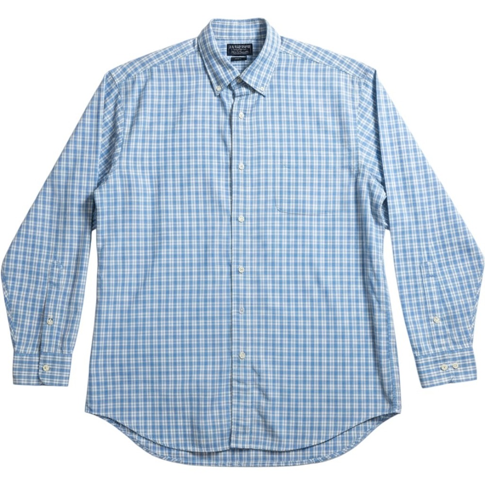 Polo Jeans Co Ralph Lauren Mens XL Blue White Gingham Plaid Button Down RN41381